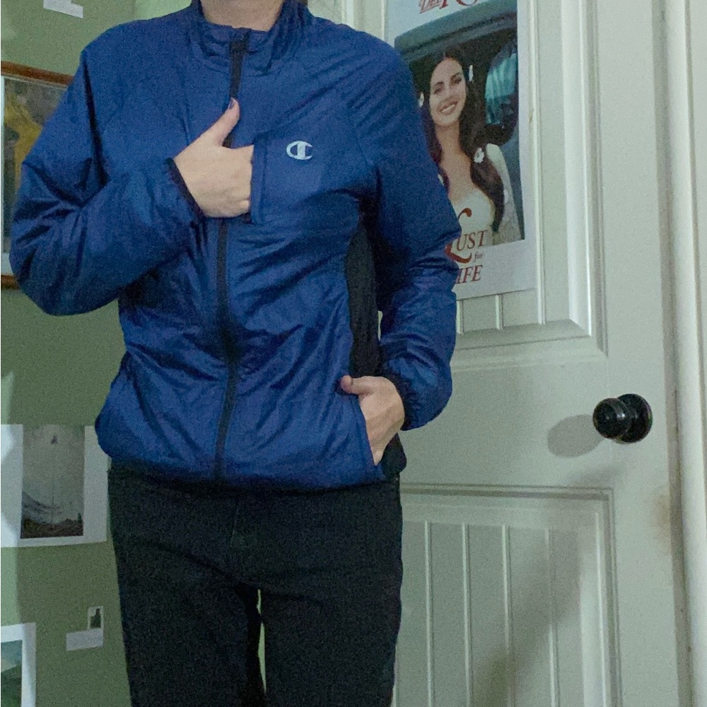 Unisex Navy Blue Vintage Champion Light Jacket